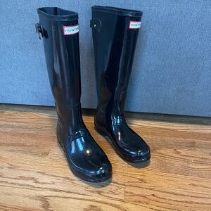 Hunter Black Tall Rain Boots Women’s Size 9